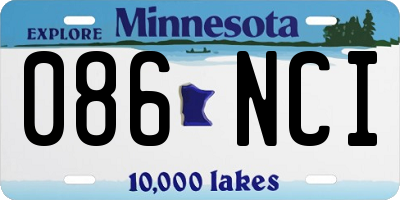 MN license plate 086NCI