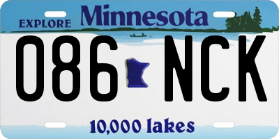 MN license plate 086NCK