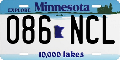 MN license plate 086NCL