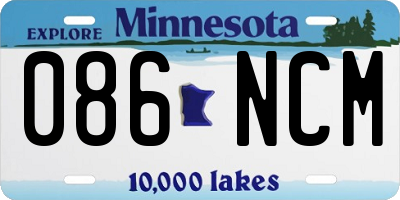 MN license plate 086NCM