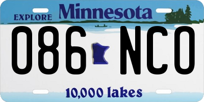 MN license plate 086NCO