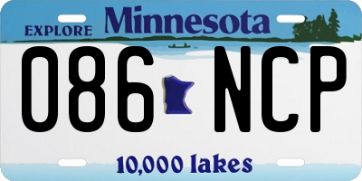 MN license plate 086NCP