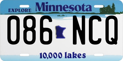 MN license plate 086NCQ