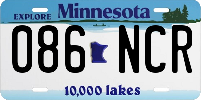 MN license plate 086NCR