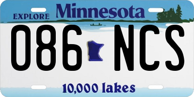 MN license plate 086NCS