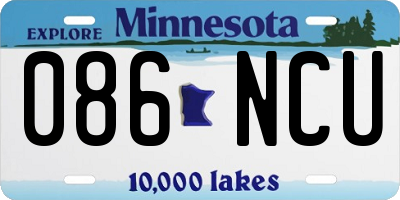 MN license plate 086NCU