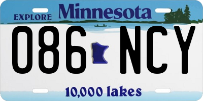 MN license plate 086NCY