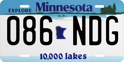 MN license plate 086NDG
