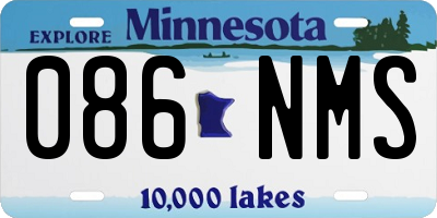 MN license plate 086NMS