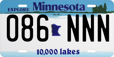 MN license plate 086NNN