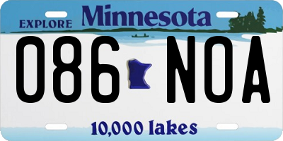 MN license plate 086NOA