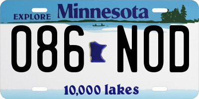 MN license plate 086NOD