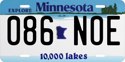 MN license plate 086NOE