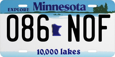 MN license plate 086NOF