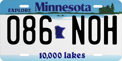 MN license plate 086NOH