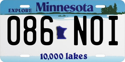 MN license plate 086NOI