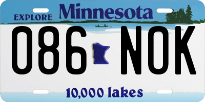 MN license plate 086NOK