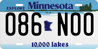 MN license plate 086NOO