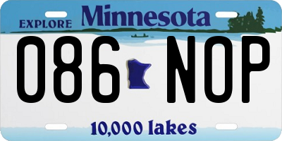 MN license plate 086NOP