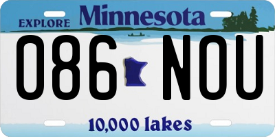 MN license plate 086NOU