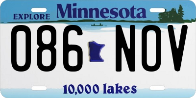 MN license plate 086NOV