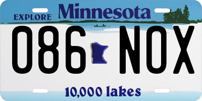MN license plate 086NOX