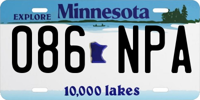 MN license plate 086NPA