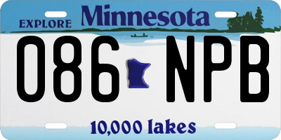 MN license plate 086NPB