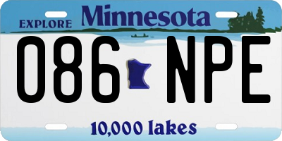 MN license plate 086NPE