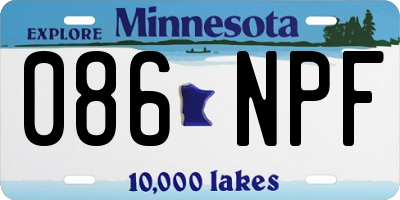 MN license plate 086NPF