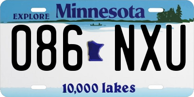 MN license plate 086NXU