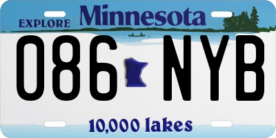 MN license plate 086NYB