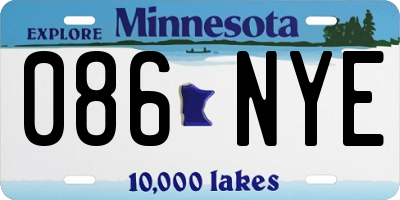MN license plate 086NYE
