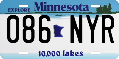 MN license plate 086NYR
