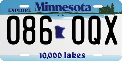 MN license plate 086OQX