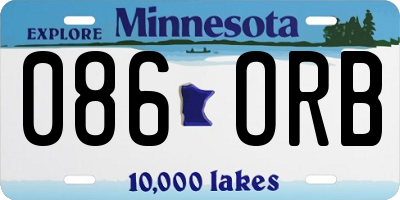 MN license plate 086ORB