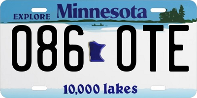 MN license plate 086OTE