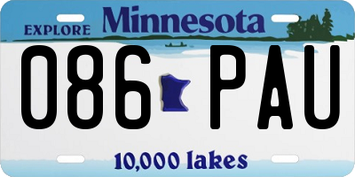 MN license plate 086PAU