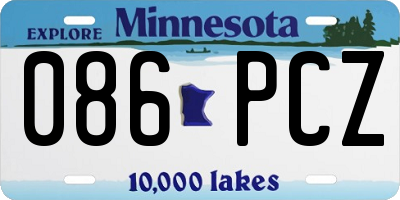 MN license plate 086PCZ