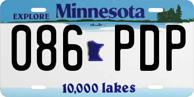 MN license plate 086PDP