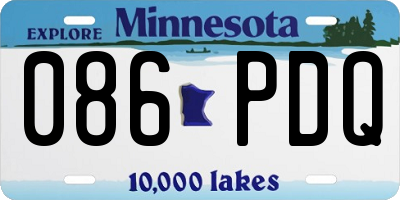 MN license plate 086PDQ
