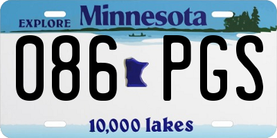 MN license plate 086PGS
