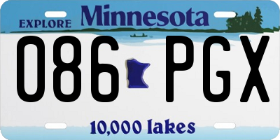 MN license plate 086PGX