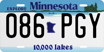MN license plate 086PGY