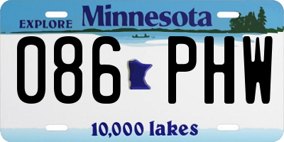 MN license plate 086PHW