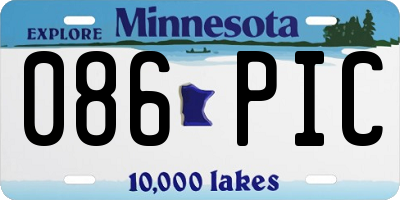MN license plate 086PIC