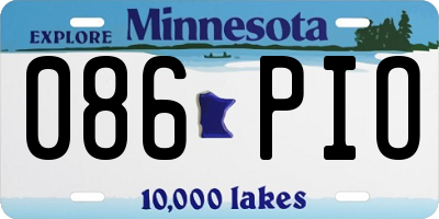 MN license plate 086PIO