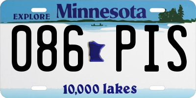 MN license plate 086PIS
