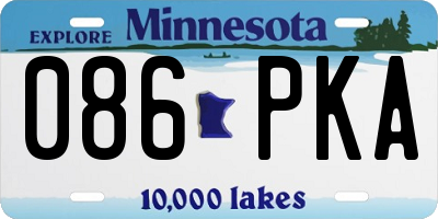 MN license plate 086PKA