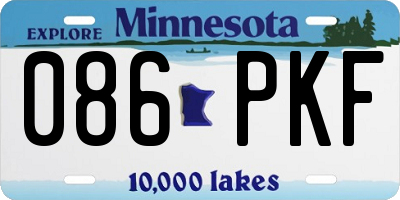 MN license plate 086PKF